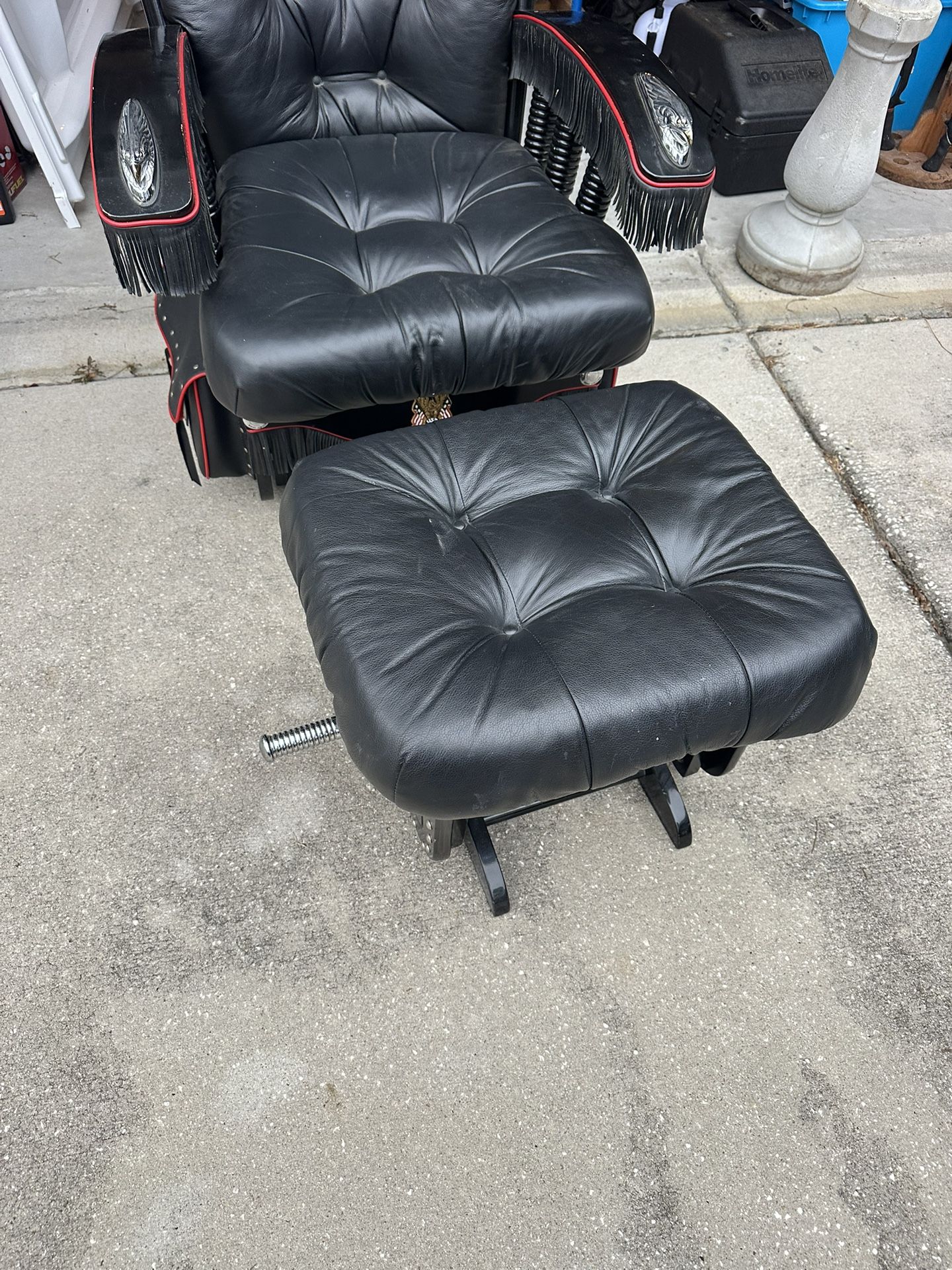 Motorcycle Themed Rocker And ottoman