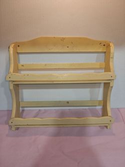 Vintage 2-Tier Small Wooden Display Shelf