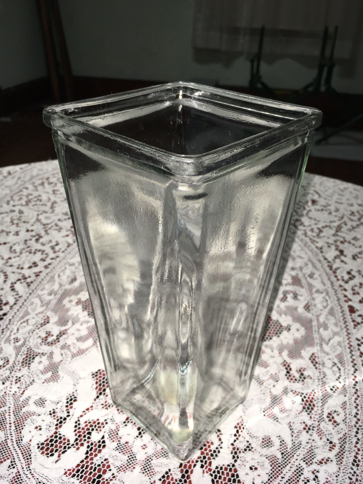 Large Square Glass Vase