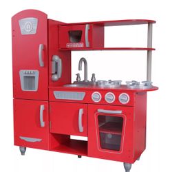 Kitchen- Child Wood kitchen- Red Retro 