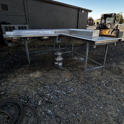 L Shape Commercial Sink 