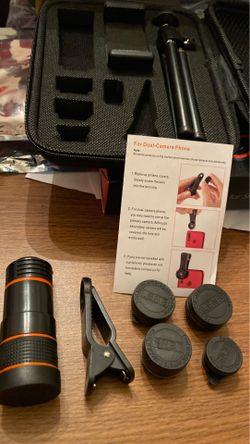 Complete set of Phone camera lenses with tripod stand and phone holder