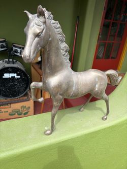 Large mid Century brass horse