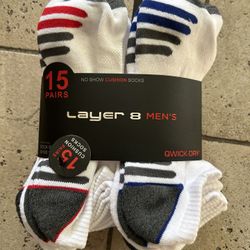 NWT Layer 8 men’s cushion low cut  socks 15 pairs