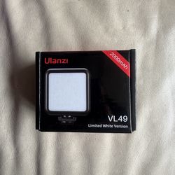 ULANZI VL49 2000mAh LED Video Light w 3 Cold Shoe, Rechargeable Soft Light Panel, Portable Photography Lighting for DJI OSMO Sony DSLR Canon Camera Go