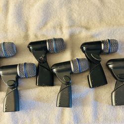 6 SHURE BETA DRUM MICROPHONES 