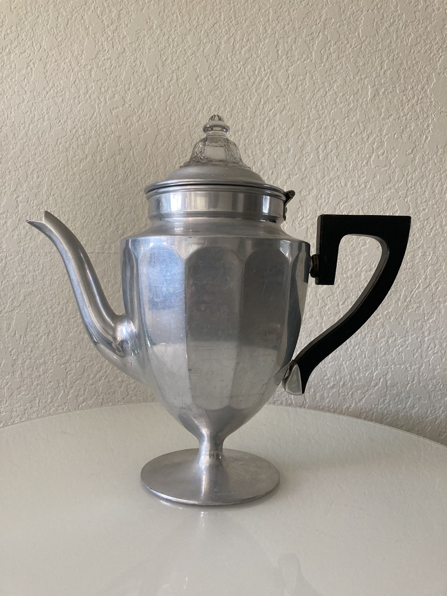 Vintage Aluminum Coffee Percolator Elegant Lines