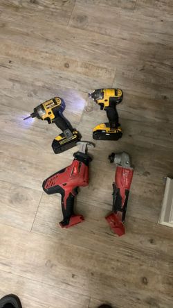 Cordless drill’s, hackzall , and grind great deal