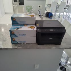 Brother Lazer Printer And 5 Brand New Cartridge's 