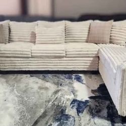 Brand New Artisan 3pc Fluffy Cream XL LAF Sectional! 🔥(TAX INCLUDED)