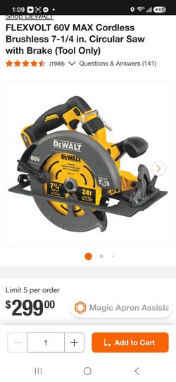DEWALT FLEXVOLT 60V Cordless Circular Saw 7-1/4 in.