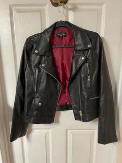 Love Tree Women's Black Motorcycle Zip Up Jacket Size Large