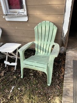 plastic Adirondack chair.