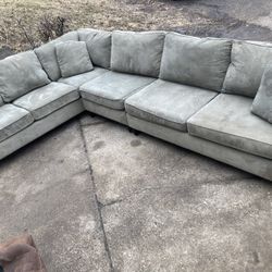 Beautiful Olive Green Modular Sectional By Arhaus Furniture