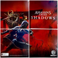 Assassins Creed Shadows GameStop Promo Display Poster 4 Pieces-(24x24) 48x48