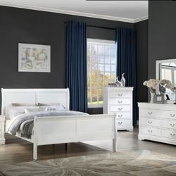 Queen Or Full Size Bed Frame  Dresser   Mirror And One Night Stand   Free Local Delivery