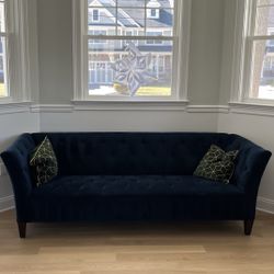 Blue Velvet Sofa