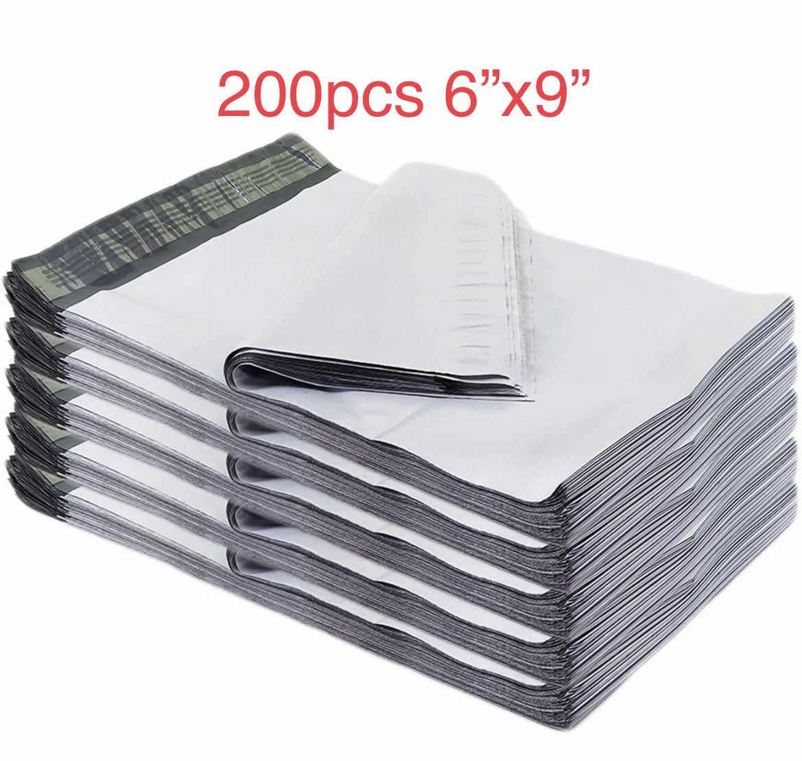 Brand New 200 pcs 6” X 9” White Poly Mailers Self Sealing Shipping Envelope Bags Plastic Mailing Bags 6x9 Inch