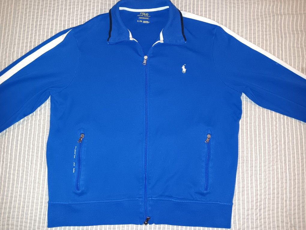 Mens XL BLUE POLO RALPH LAUREN PERFORMANCE TRACK JACKET