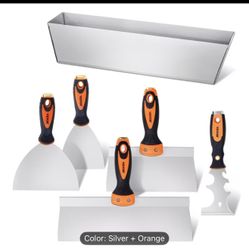 6PCS Drywall Knife Set, Stainless Steel Paint Scraper Putty Knife 3'' 4'' 6'' 8'' 12'' with Mud Pan new in box $50 in n Lakeland 