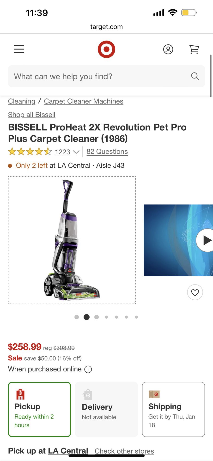 BISSELL ProHeat 2X Revolution Pet Pro Plus Carpet Cleaner (1986)