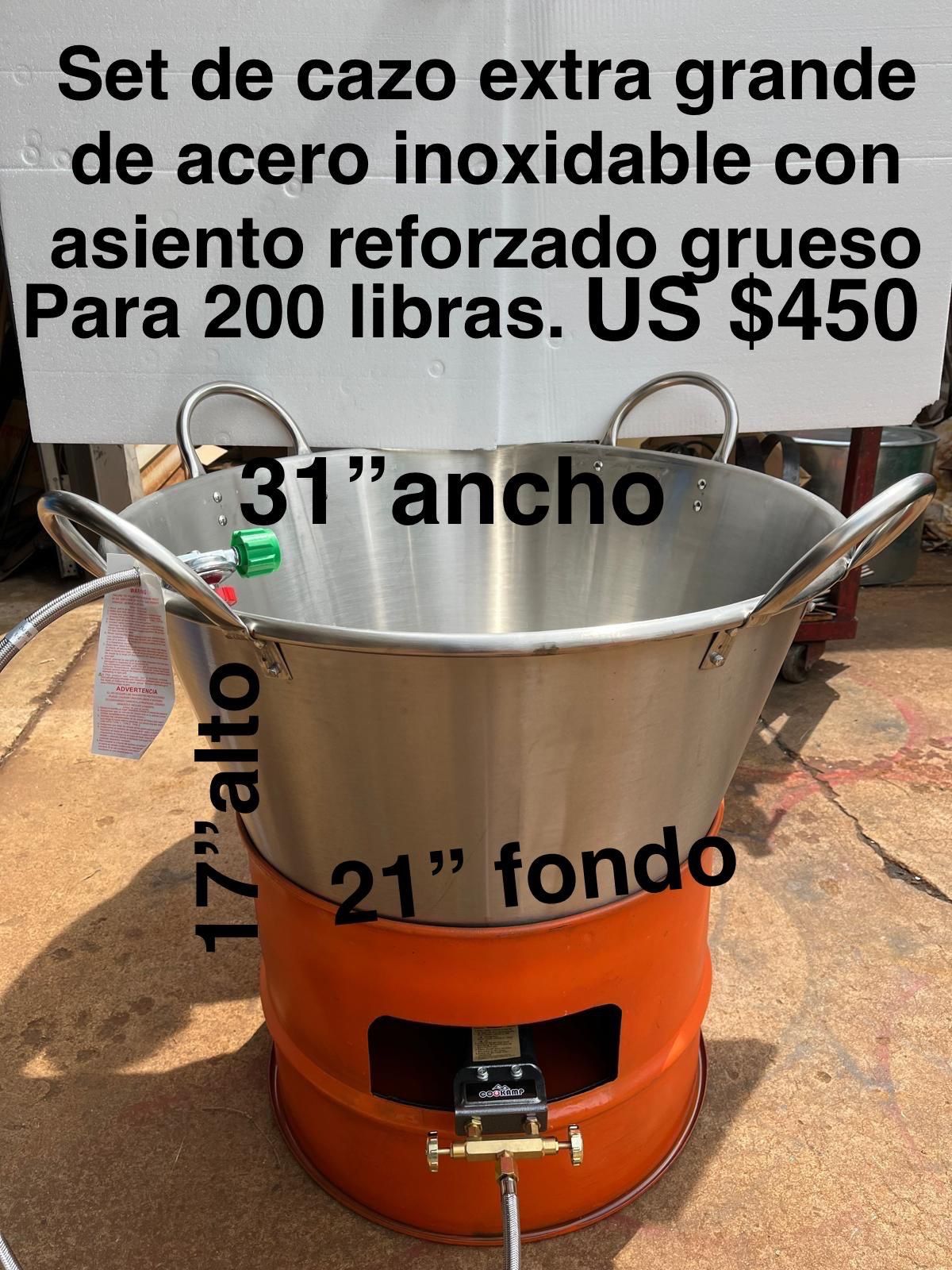 Set De Cazo Chicharronero Extra Grande Con Asiento Reforzado Grueso