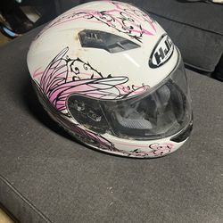 HJC Helmet. Pink And White