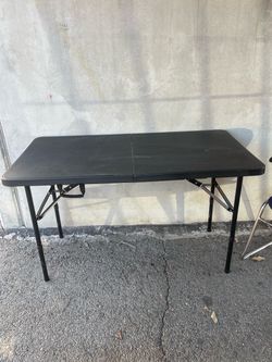 Black Folding Table with Metal Legs