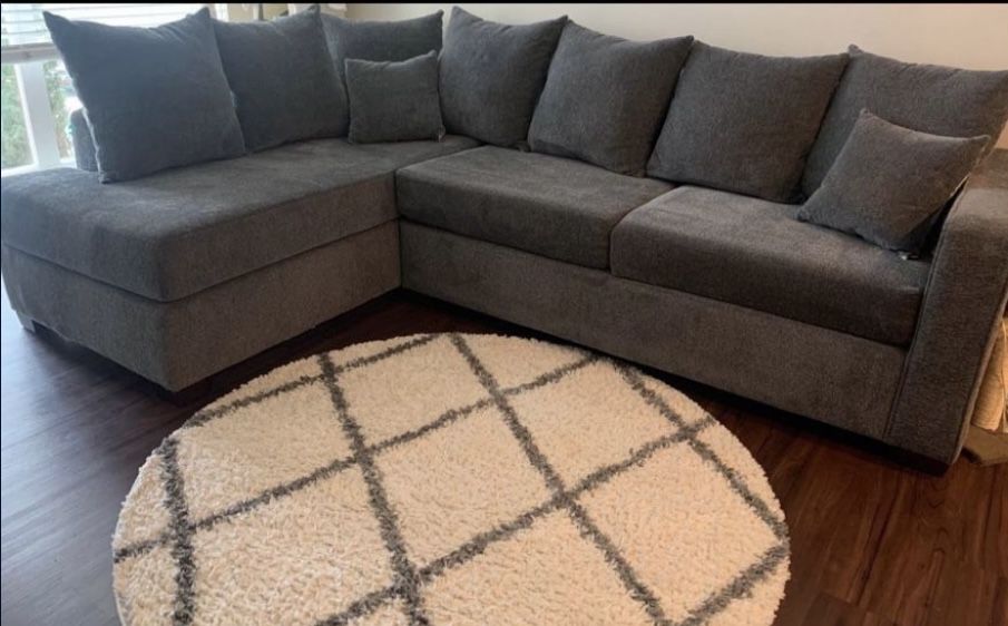 Gray Sofa Sectional - Clean And Excellent Condition 