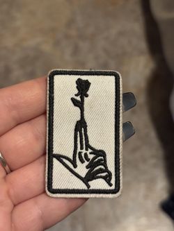 Iron On Patch Hand And Rose 