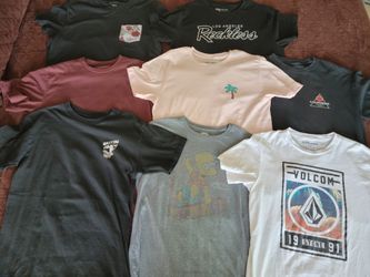 8 Shirts Adult Size M.   VOLCOM,OLD NAVY, YG.