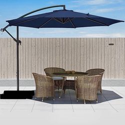 Brand New Offset Patio Umbrella With Cross Base Stand 