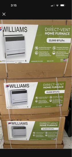 New Williams 22,000 btu Direct Vent Wall Heater Furnace 22k Natural Gas
