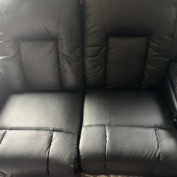 Black Leather Couch 