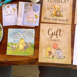 Winnie the Pooh baby shower accessories