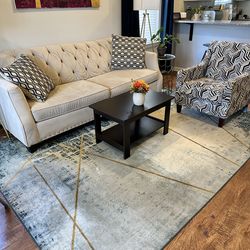 Living Room Sofa, Coffee Table and Accent Chair