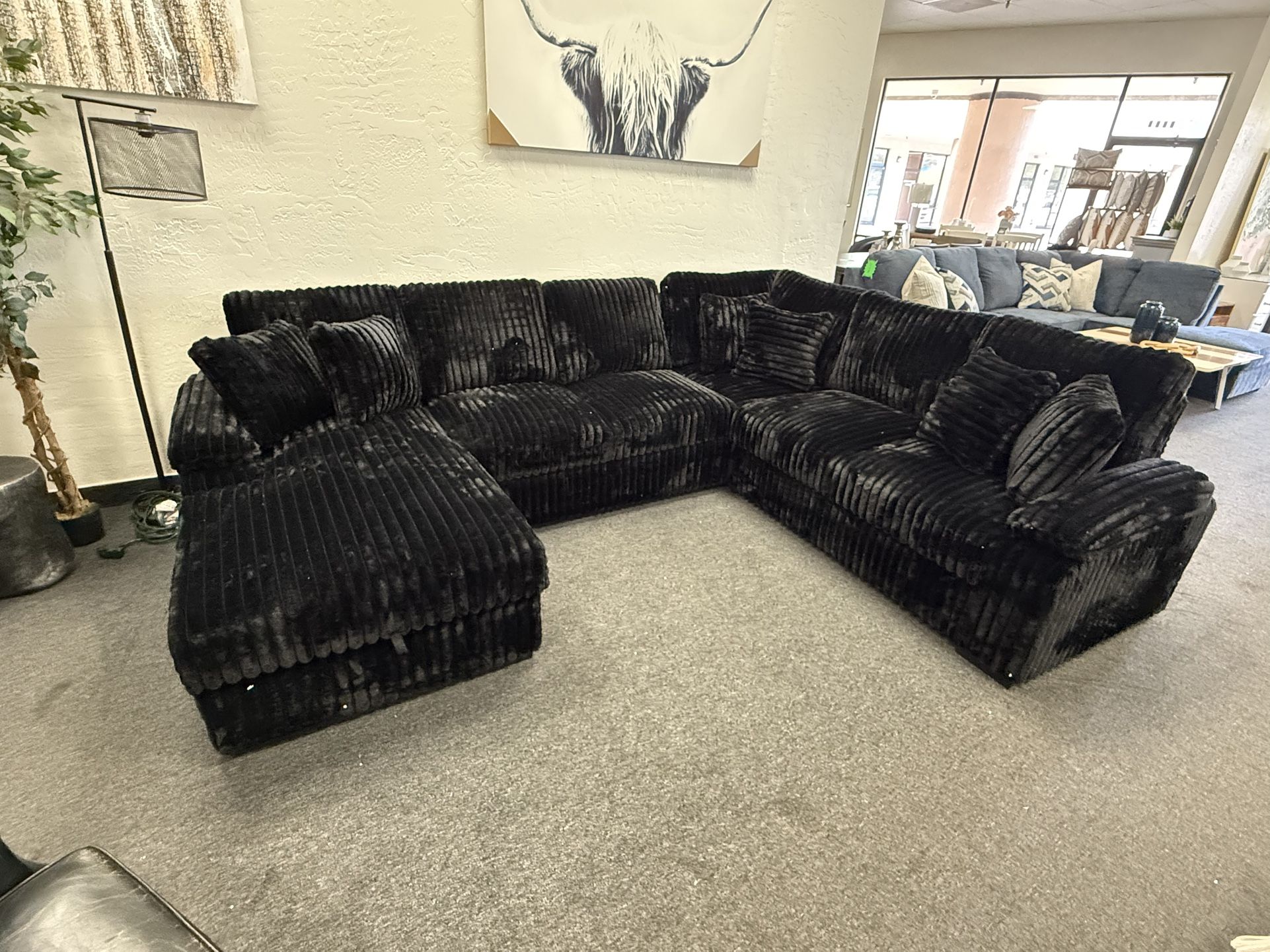 Corduroy Sectional With Sleeper And Storage Chaise