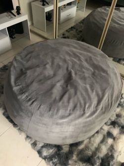Giant Memory Foam Bean Bag Chair - Oversized Lounger (Grey Microfiber)