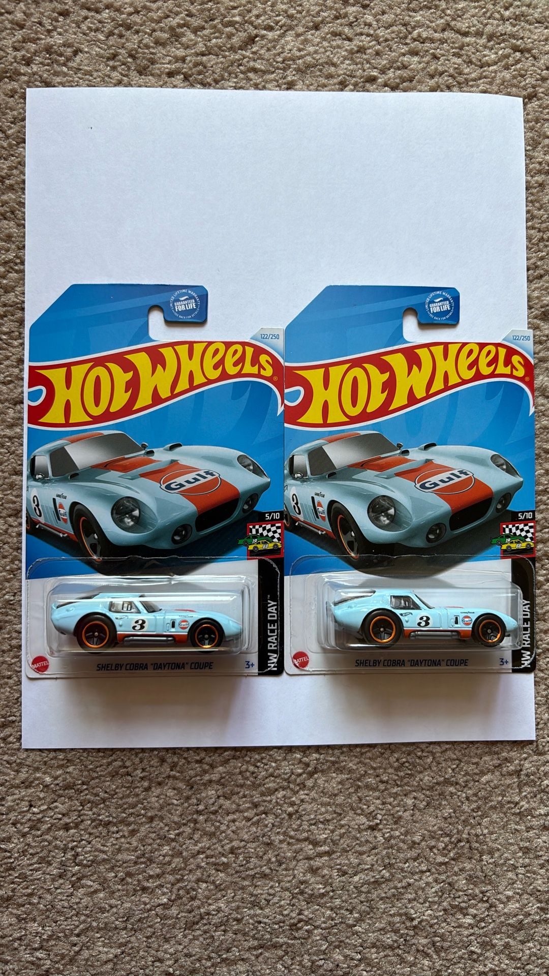 Lot Of 2 Hot wheels Gulf Shelby Cobra