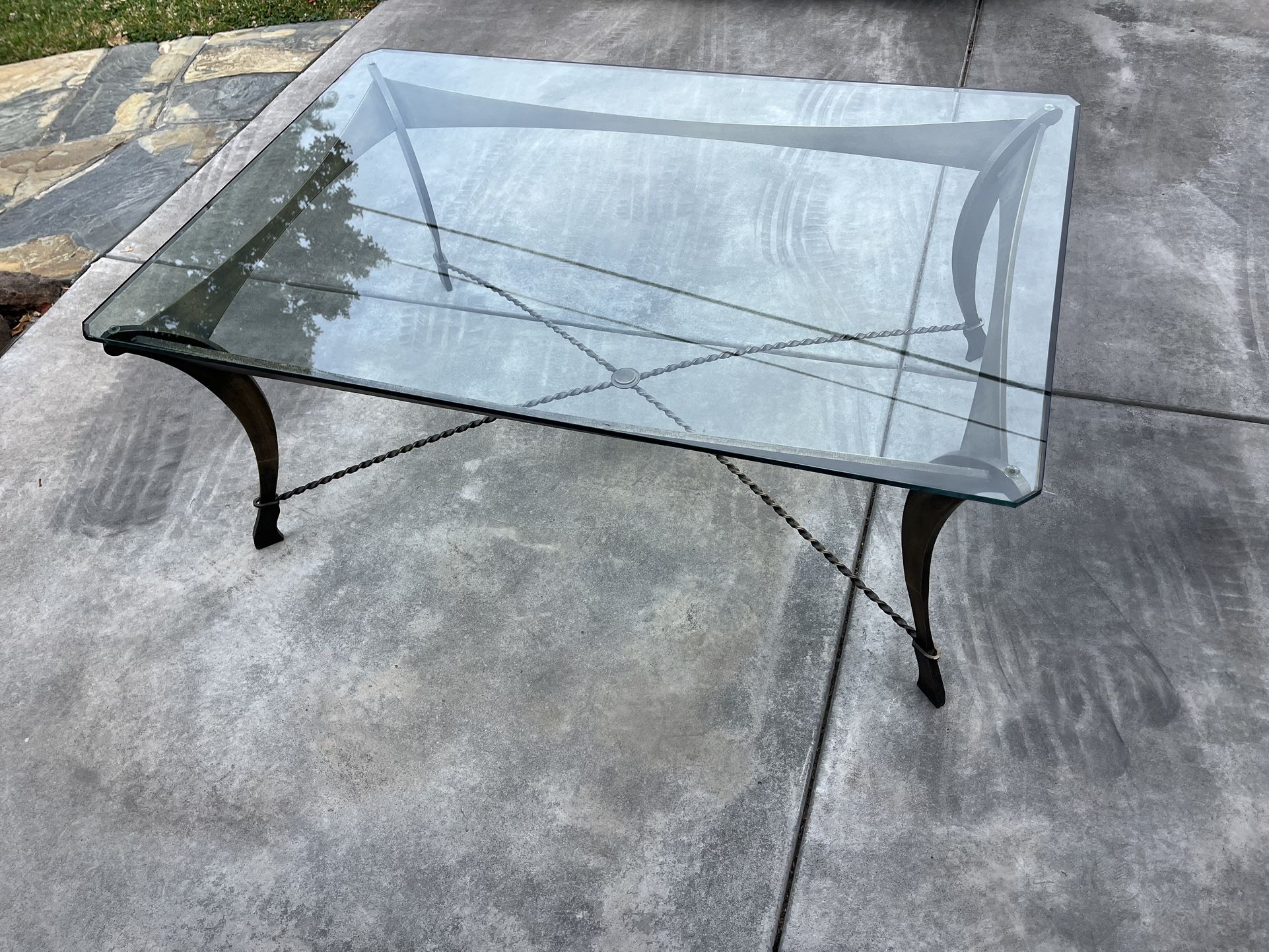 Class Coffee Table With Brass Stand
