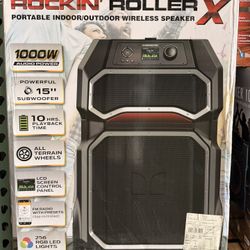 Monster Rockin’ Roller X Portable Indoor/Outdoor Bluetooth Speaker Brand New In Box 