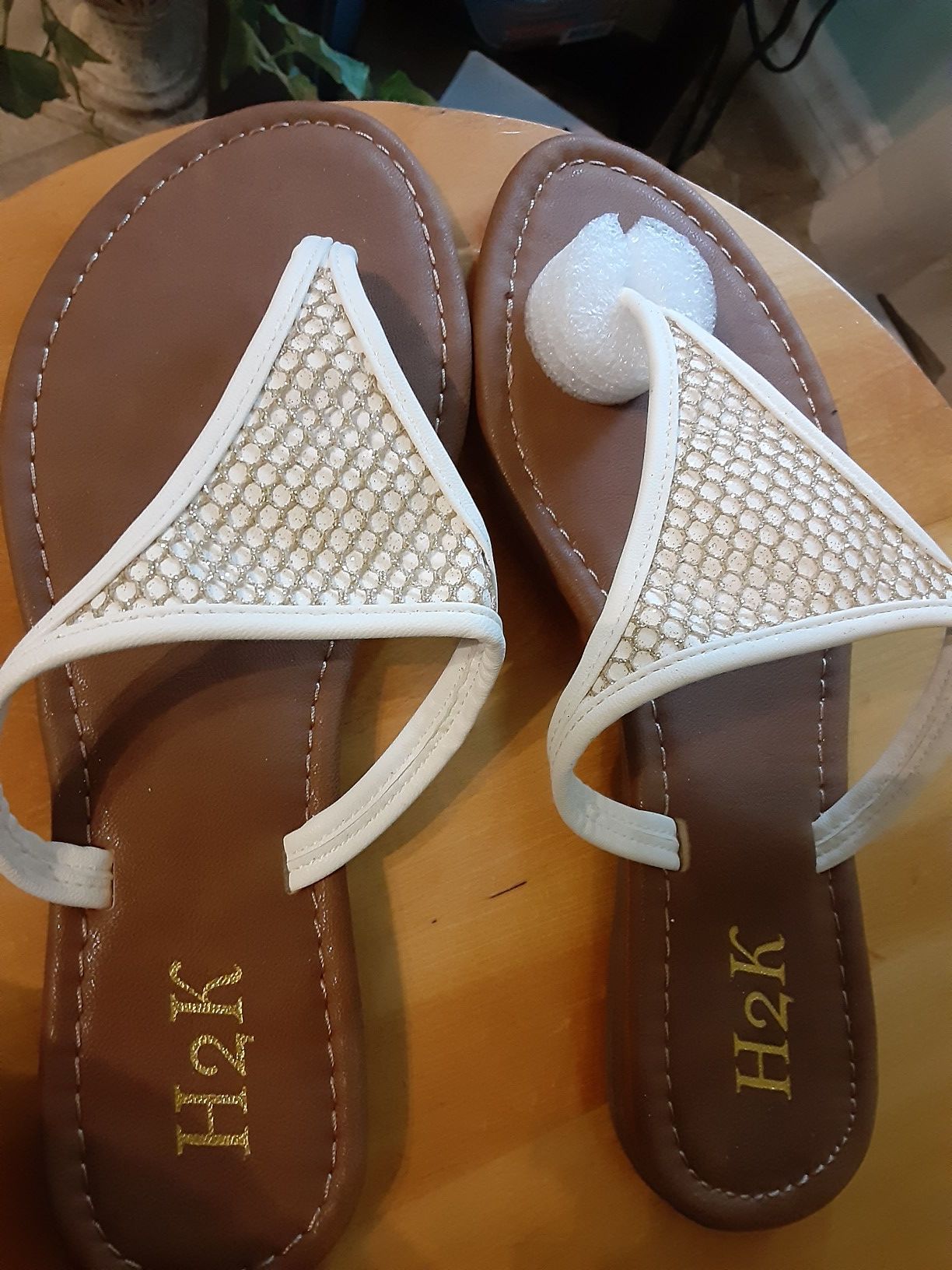 New white sandals