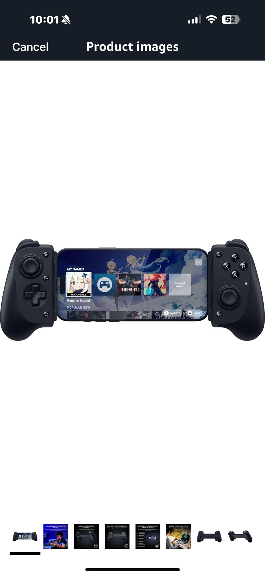 Razer Kishi V3 Gaming Controller for iPhone 15 & 16, Android: Full Sized TMR Thumbsticks - Dual Back Buttons - Fits Most Phone Cases - Wired & Remote