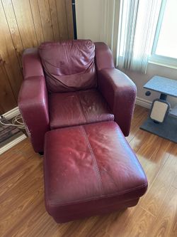 Red leather Arm Chair
