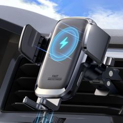 Qi Fast Charging Auto Clamping Car Charger Phone Holder Mount, Cell Phone Holder Car Mount