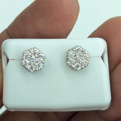 925 Sterling Silver Moissanite Diamond Stud Earring 