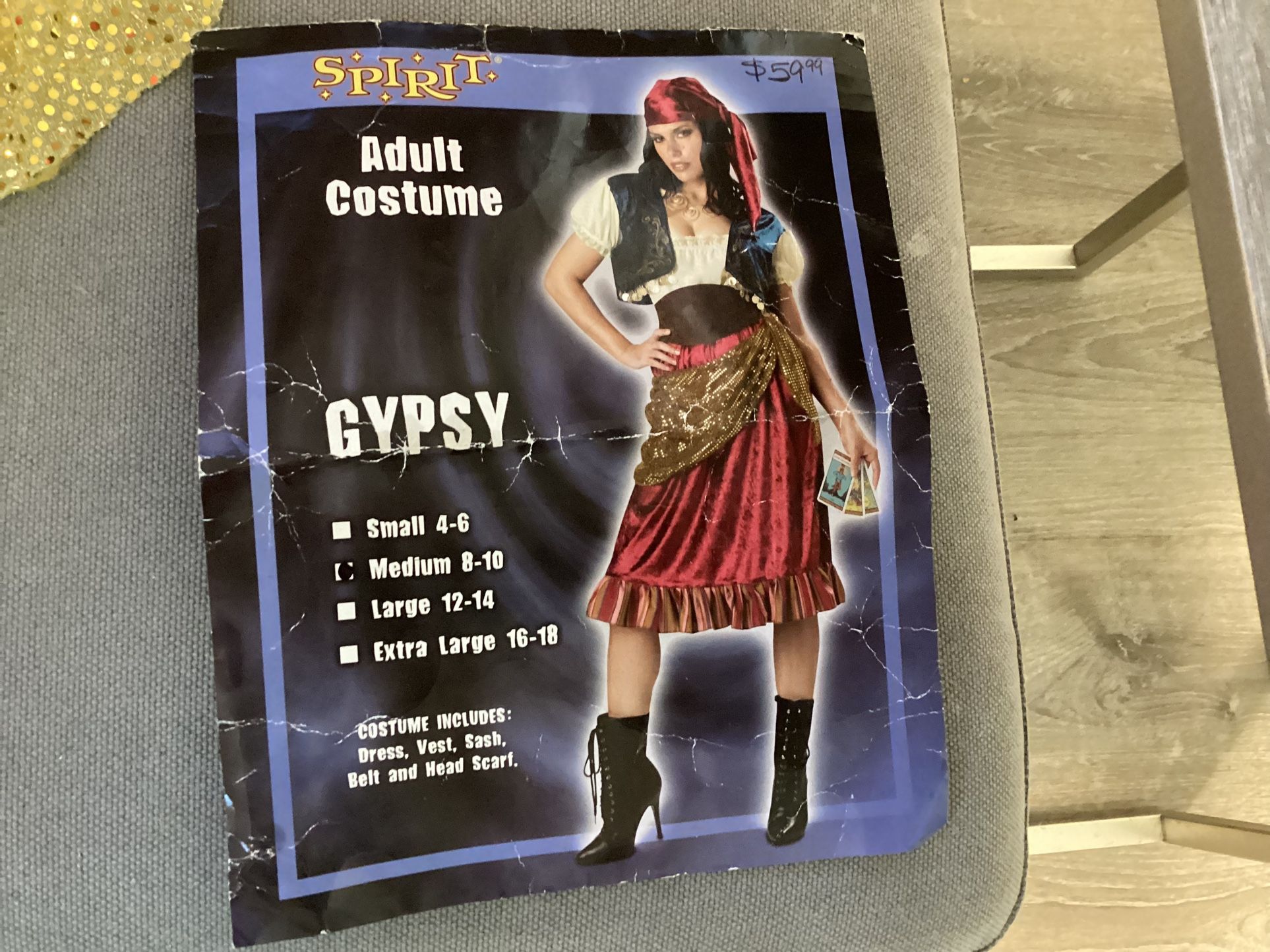 Gypsy Costume Spirit Costumes size Med. $7 Cash If Local
