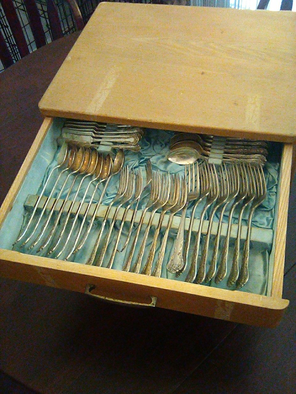 Nickel silver spoon, fork, knife set