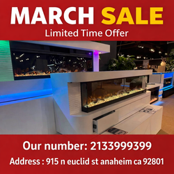 White 71" TV Stand w/ Electric Fire Place 71"W X 15.5"D X 27"H