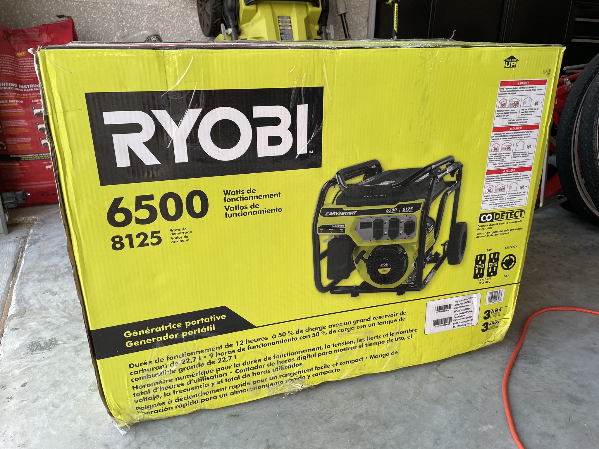 Ryobi 6500 Watt Portable Generator 
